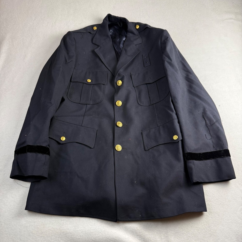 Horace Small Navy Blue Wool Blend Military Dress Uniform Jacket Mens 42L Vintage